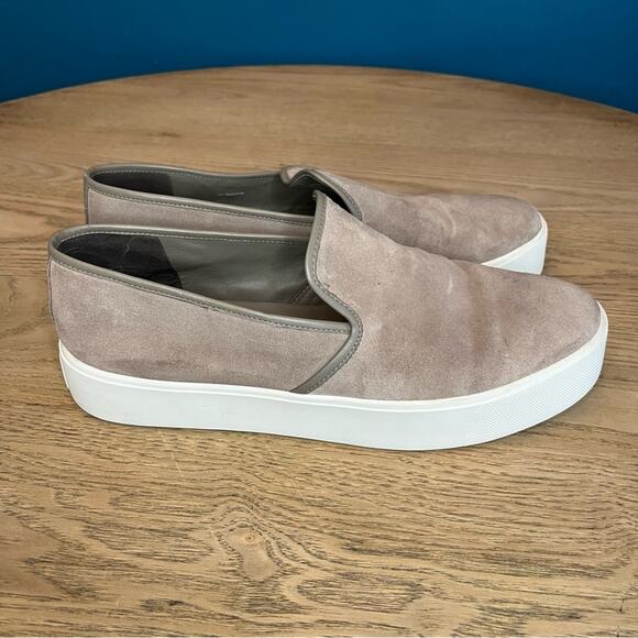 Vince Brenden Suede Slip-On Platform Sneaker Taupe Women’s Size 10 - Picture 2 of 11